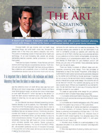 The Art of Creating a Beautiful Smile article in Aesthetic Dentistry magazine page