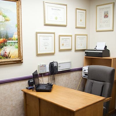 Dental office consultation room