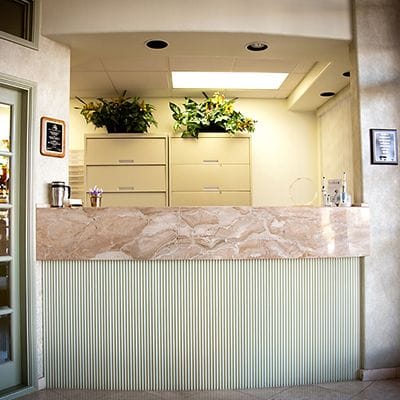 Dental office reception desk