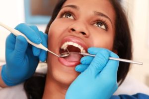 Young woman at dentist