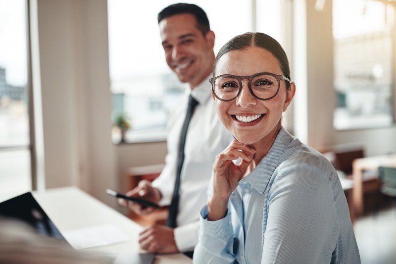 Woman smiling